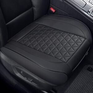 Black Panther Luxury Faux Leather Car Seat Cover Front Bottom Seat Cushion Cover